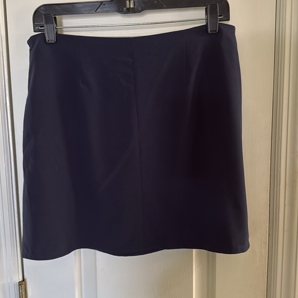 Miami Navy Blue Floral Embroidered Mini Skirt Chic Boho 70s Vibe Size Large - Picture 6 of 6